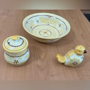 temptations bakeware presentable ovenware old world yellow Tara lot 3 items